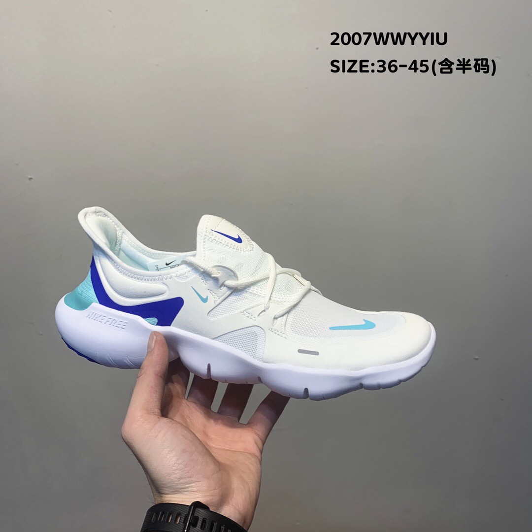 2020 Nike Free Rn 5.0 2019 White Blue Running Shoes